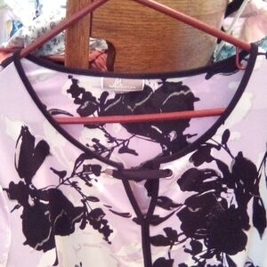 JM Collection Lavender and Black Floral Mini Dress